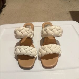 DV by Dolce Vita Cream Braided Strap Sandals